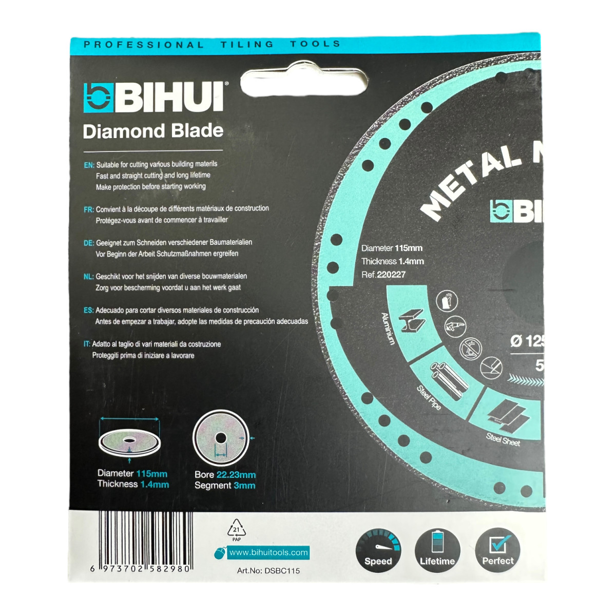Диск алмазний BIHUI METAL MASTER 115x1,4x22,23 мм (DSBC115). Ціна